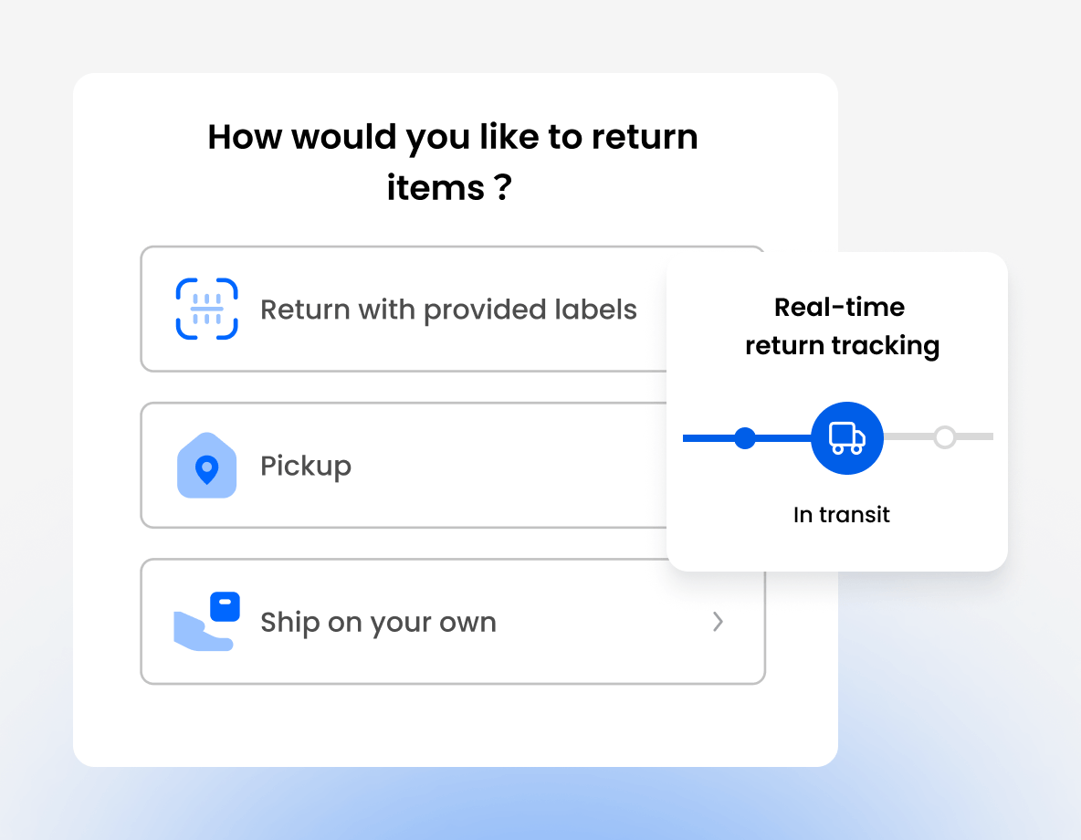 Return shipping options with real-time tracking capabilities
