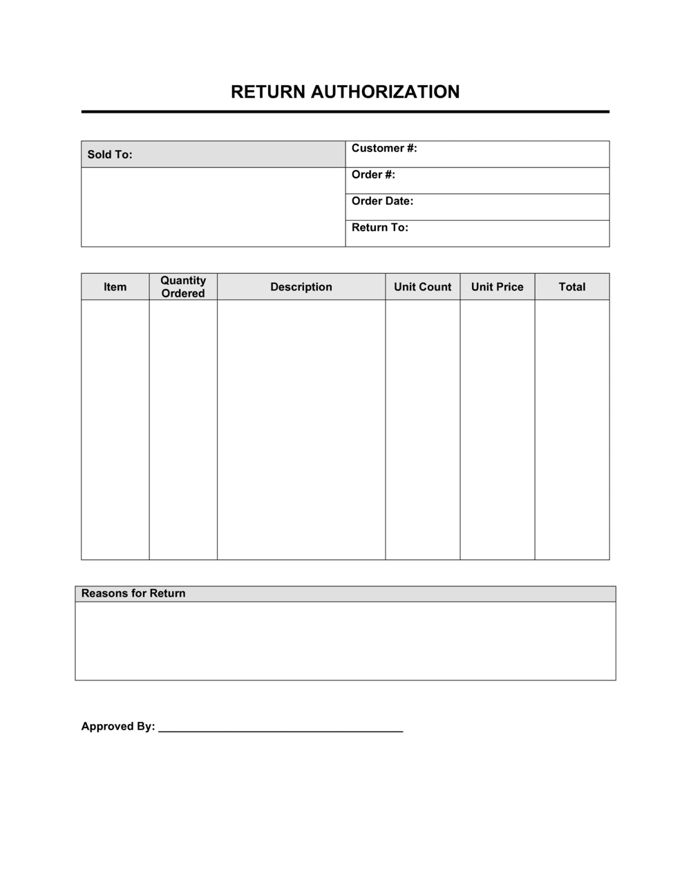 return-authorization-form-template